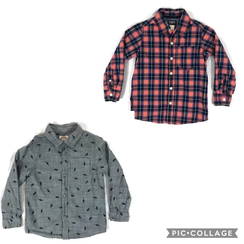 Lot of‎ 2 Boys Size 5 Button Up Shirts